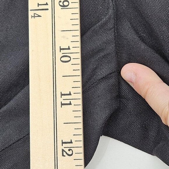 Lafayette 148 Stanton Linen Pants Black Women’s Size 12 Straight Leg Minimalist - Picture 11 of 12